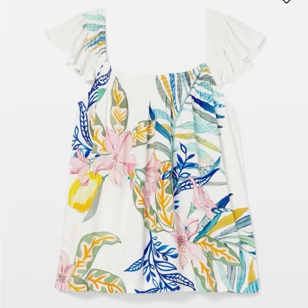 NWT Soma Cool Nights smocked ruffle Pajama Cami tank size XS Lemon Squeeze Ivory - Picture 2 of 12
